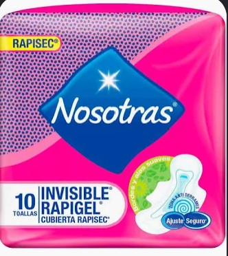 TOALLA HIGENICA NOSOTRAS INVISIBLE RAPIGEL *10UND
